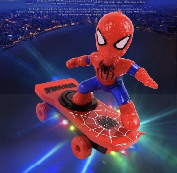 Spiderman Scooter Electric Car Stunt Music led Light Toys - Image 3