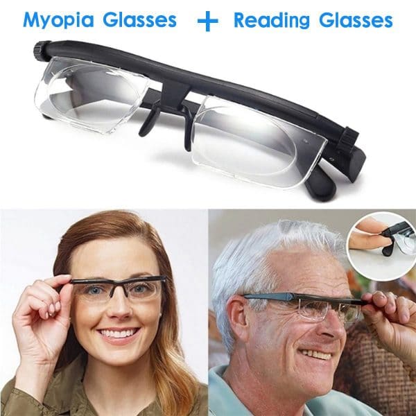 Focus Adjustable Eyeglasses -3 to +6 Diopters Myopia Glasses Reading Glasses - Image 2