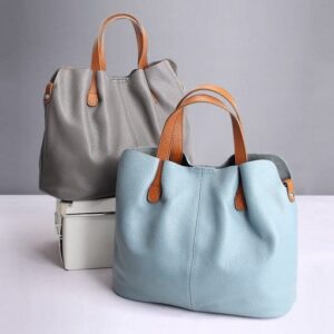 Two In One Leather Shopper Tote Bag