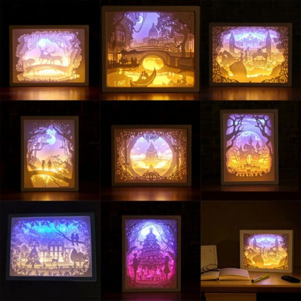 3D Paper Carving Night Lights