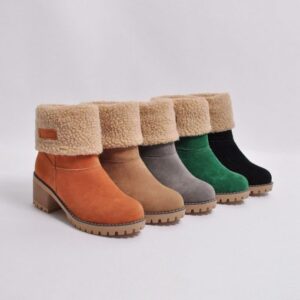 Premium Women Suede Snow Chunky Ankle Boots