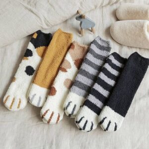 Winter Cat Claws Warm Sleep Floor Socks