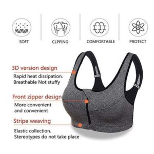 ADJUSTABLE SEAMLESS ZIPPER SPORT BRA