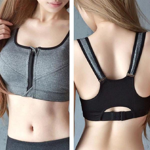 ADJUSTABLE SEAMLESS ZIPPER SPORT BRA