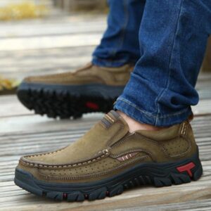 Men Casual Outdoor Slip-on Genuine Leather Oxfords