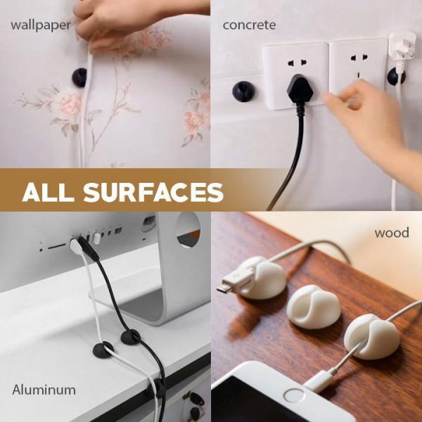 Self-Adhesive Silicone Cable Clip Organizers