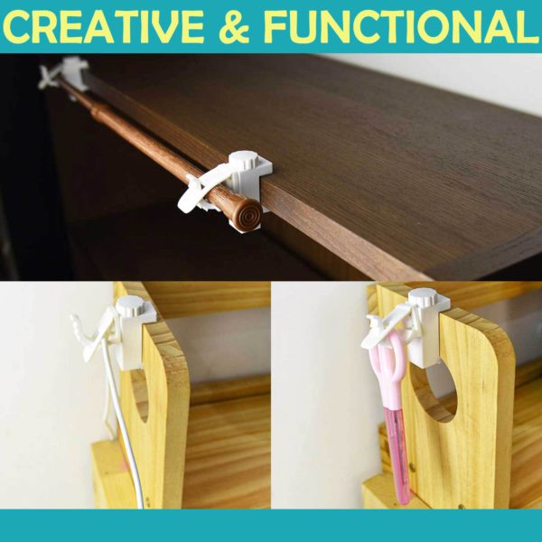 Reusable Punch-Free Curtain Rod Bracket Clips - Image 2