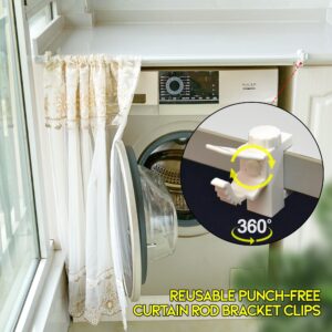 Reusable Punch-Free Curtain Rod Bracket Clips