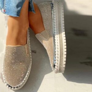 Women Casual Fashion Rhinestone Slip-on Sneakers