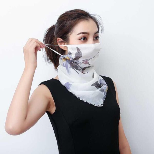 Woman Lightweight Sun Protection Silk Scarf - Image 8