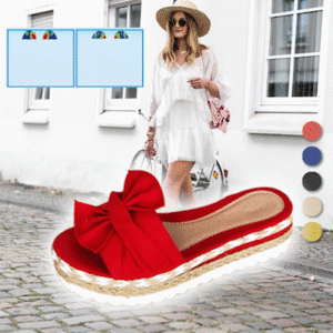 Woman Bow-knot Platform Slippers