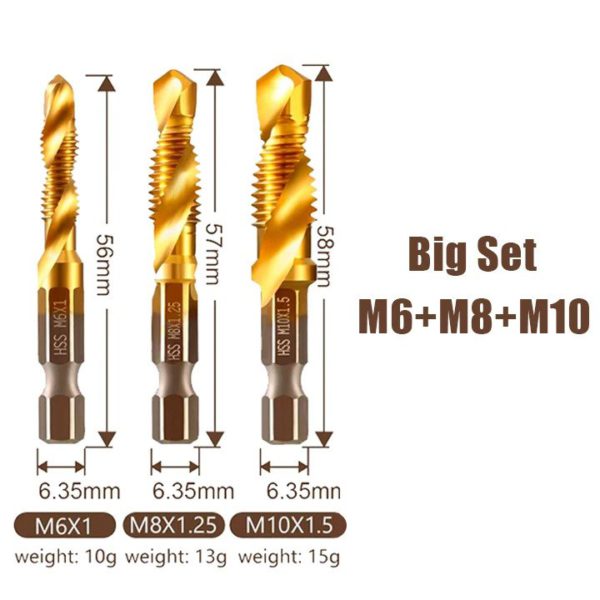 Thread Tap Drill Bits Set (3/6pcs) - Image 5