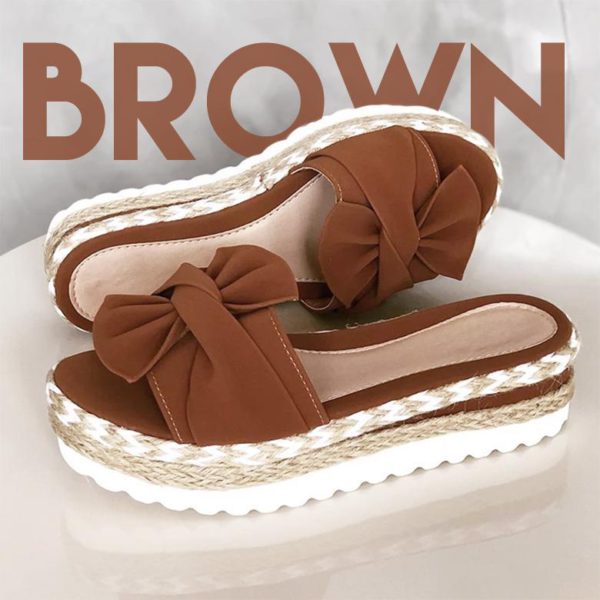 Woman Bow-knot Platform Slippers - Image 6