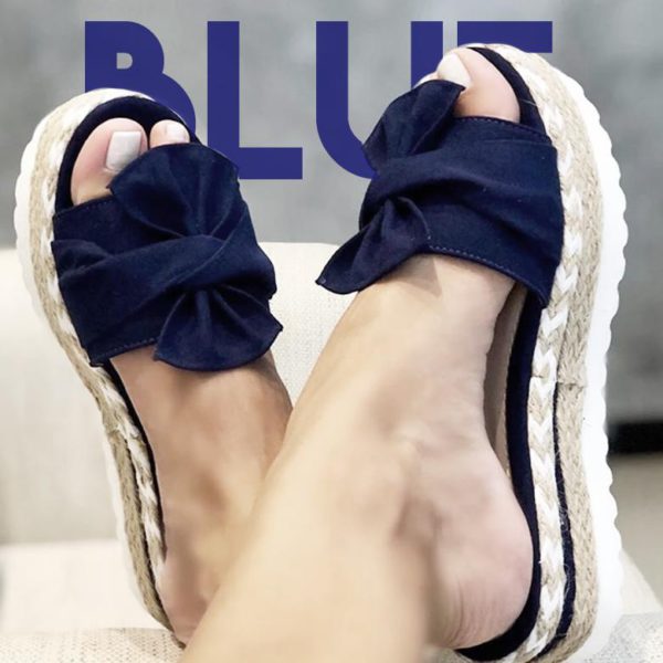 Woman Bow-knot Platform Slippers - Image 8