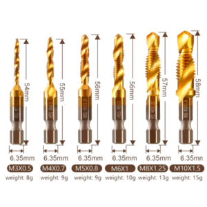 Thread Tap Drill Bits Set (3/6pcs)