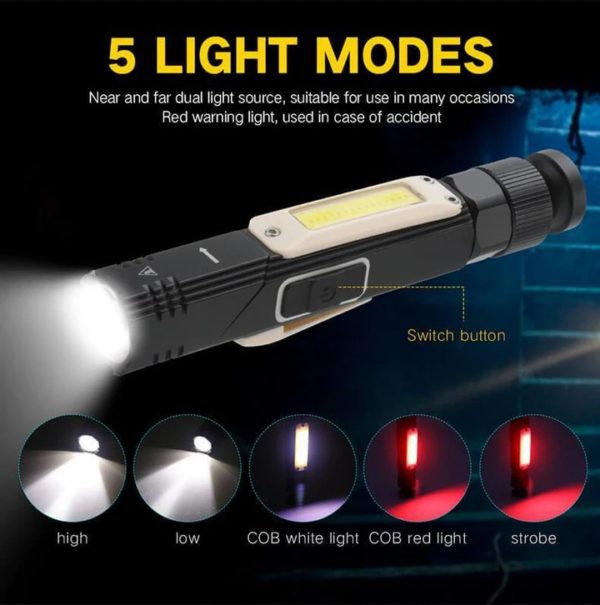 Multifunctional 360-degree Magnet Anti-fall Flashlight