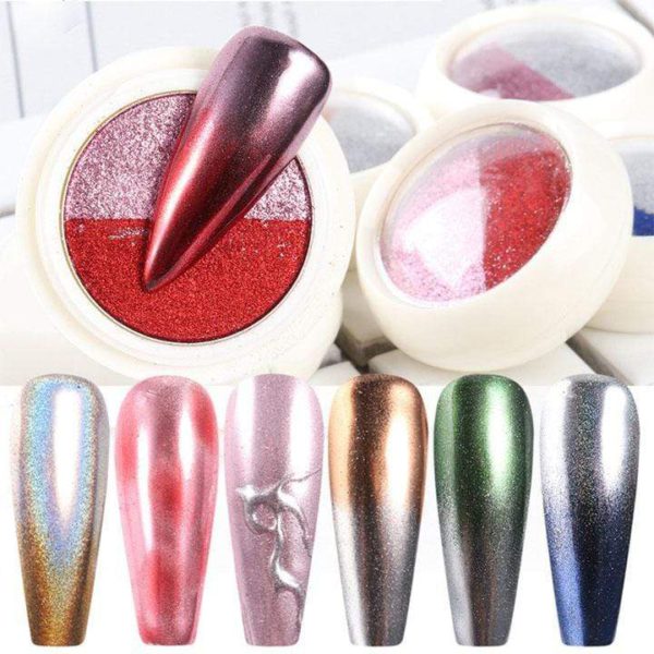 Dual-Color Chromatic Mirror Nail Powder