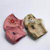 Floral Hand Embroidery Natural Linen Face Mask, Set 2pcs