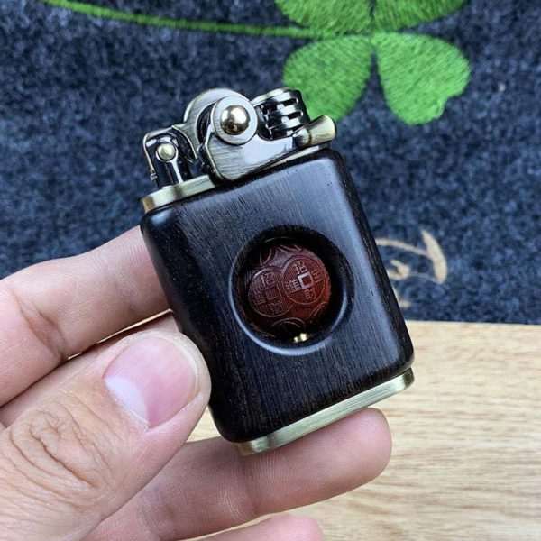 Rosewood handmade custom windproof kerosene to bead lighter - Image 10