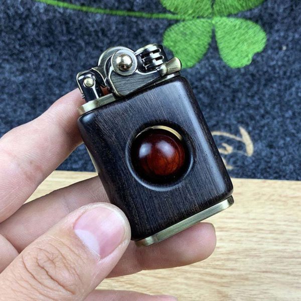 Rosewood handmade custom windproof kerosene to bead lighter - Image 8