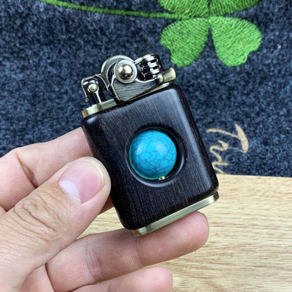 Rosewood handmade custom windproof kerosene to bead lighter - Image 9