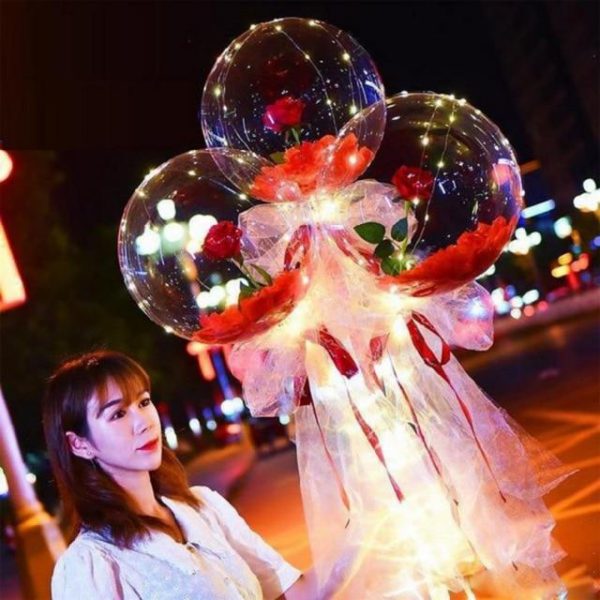 Forever Rose - Flowers In Balloon Bouquet