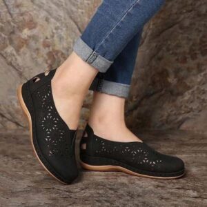 DR.EVAFO FAUX LEATHER ELASTIC COMFY WOMEN SLIP ON