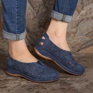 DR.EVAFO FAUX LEATHER ELASTIC COMFY WOMEN SLIP ON