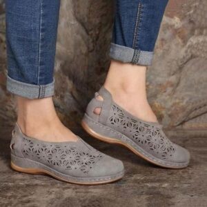 DR.EVAFO FAUX LEATHER ELASTIC COMFY WOMEN SLIP ON