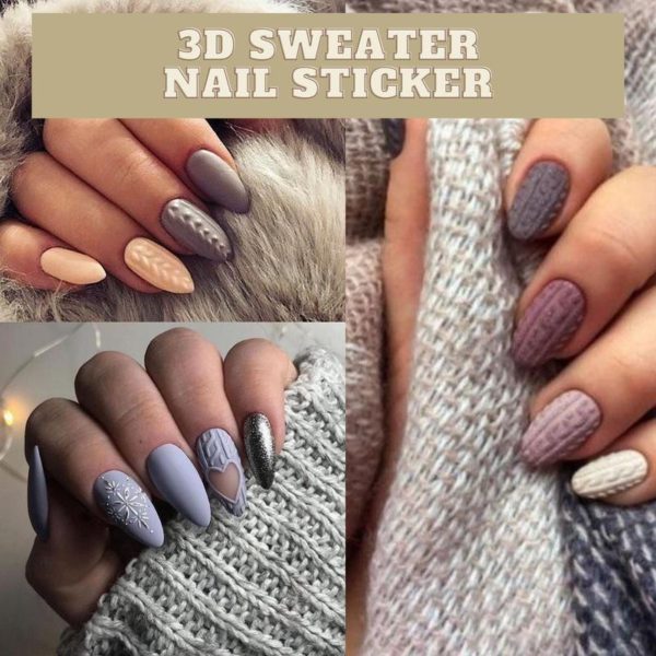 [PROMO 30% OFF] 3D Sweater Nail Sticker