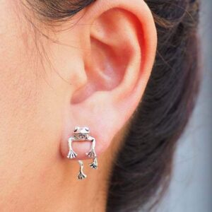 🔥BUY 2 SAVE $7🔥Two Way Frog Earrings，Frog lover jewelry