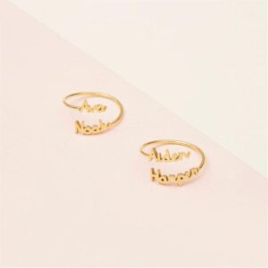 Personalized Double Multiple Name Ring In Silver