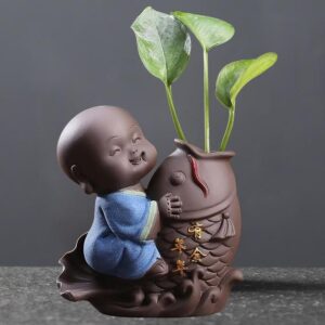 Ceramic Tea Pet Ornaments Buddha Enlightened Statue