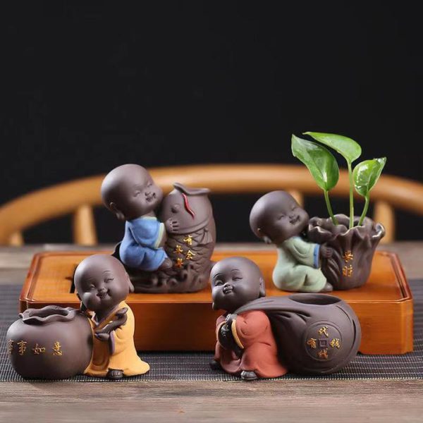 Ceramic Tea Pet Ornaments Buddha Enlightened Statue