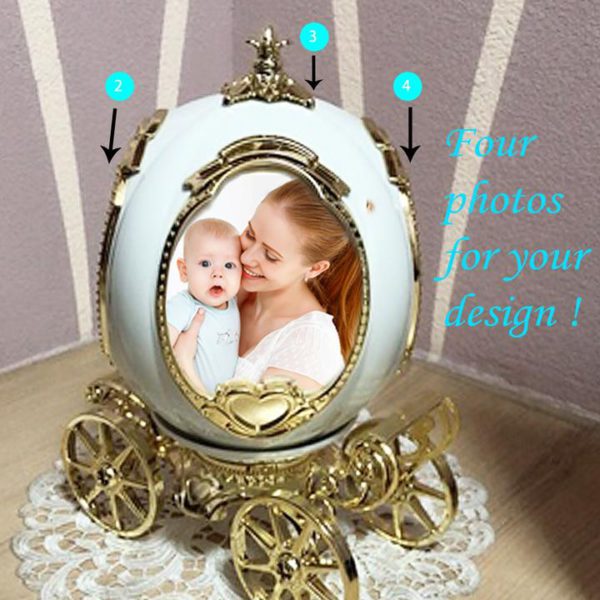 Personalized Pumpkin Car Photo Frame Music Box