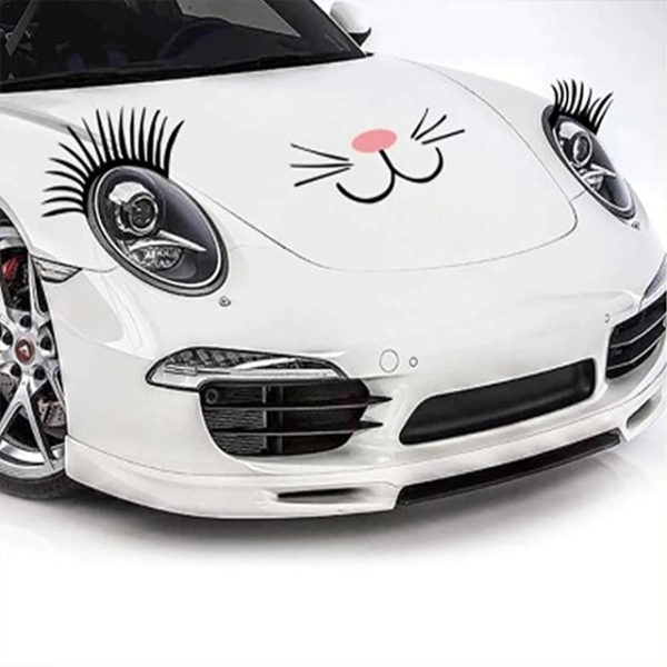 Car Headlight Sticker False Eye Lash Sticker Funny Eyelashes 2PCS