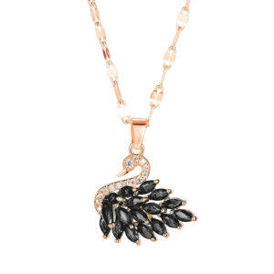 Swan Full Diamond Necklace Female Simple Collarbone Chain Neck