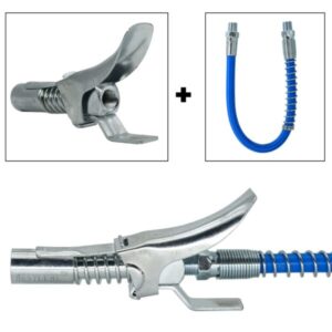 Hose Kit High-Pressure 10000PSI Grease Gun Coupler Coupling End Fitting 1/8” NPT Adapter Connector Lock-On Tool Accessories