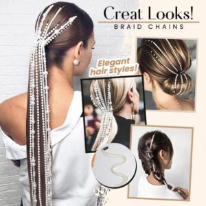 Pearl Tassel Hair Braid Chains