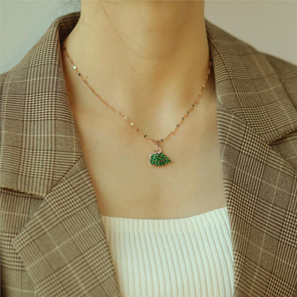 Swan Full Diamond Necklace Female Simple Collarbone Chain Neck