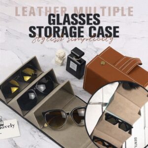 PORTABLE LEATHER EYEGLASSES/SUNGLASSES ORGANIZER