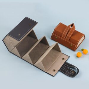 PORTABLE LEATHER EYEGLASSES/SUNGLASSES ORGANIZER