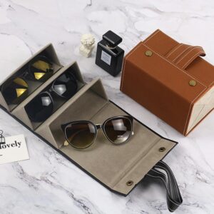 PORTABLE LEATHER EYEGLASSES/SUNGLASSES ORGANIZER