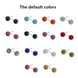 14 Pairs 18k White Gold Plate Austrian Crystal Ball Stud Earrings