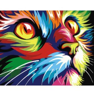 DIY Painting By Numbers Colorful Animals Oil Painting