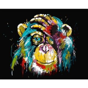 DIY Painting By Numbers Colorful Animals Oil Painting