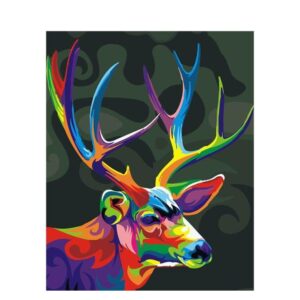 DIY Painting By Numbers Colorful Animals Oil Painting