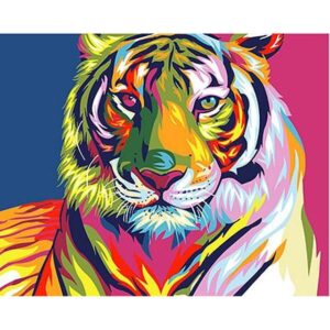 DIY Painting By Numbers Colorful Animals Oil Painting