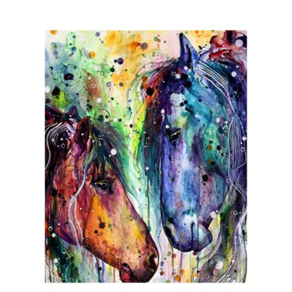 DIY Painting By Numbers Colorful Animals Oil Painting