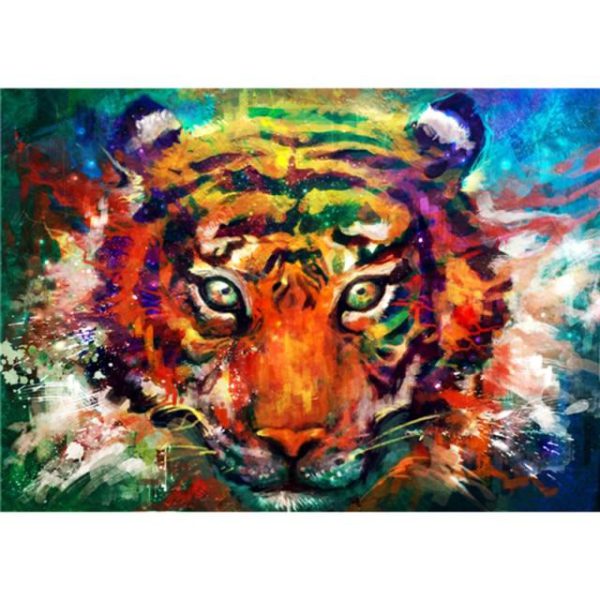 DIY Painting By Numbers Colorful Animals Oil Painting